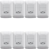 Kit 8 Conjunto 2 Interruptores Paralelo + 1 Tomada 20a 250v Kit 8 Conjunto 2 Interruptores Paralelo + 1 Tomada 20a 250v