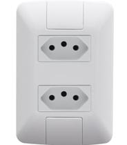 Kit 8 Conjunto 4x2 2 Tomadas 2P+T Tramontina Aria 10A 250V Branco