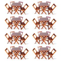 Kit 8 Conjunto com Jogo de Mesa 70x70 com 4 Cadeiras Dobráveis - Imbúia Kit 8 Conjunto com Jogo de Mesa 70x70 com 4 Cadeiras Dobráveis - Imbúia