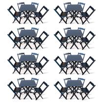 Kit 8 Conjunto com Jogo de Mesa 70x70 com 4 Cadeiras Dobráveis - Preto Kit 8 Conjunto com Jogo de Mesa 70x70 com 4 Cadeiras Dobráveis - Preto