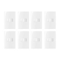 Kit 8 conjunto interruptor simples 4x2 10a 250v com placa margirus sleek branco Kit 8 conjunto interruptor simples 4x2 10a 250v com placa margirus sleek branco