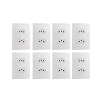 Kit 8 Conjunto Tomada Dupla 2P+T 20A Ilumi i9 Branco