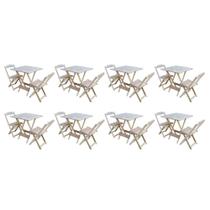 Kit 8 Conjuntos De Mesa Dobravel Com 2 Cadeiras De Madeira 70x70 Ideal Para Bar E Restaurante - Sem Kit 8 Conjuntos De Mesa Dobravel Com 2 Cadeiras De Madeira 70x70 Ideal Para Bar E Restaurante - Sem