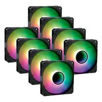 Kit 8 Cooler Fan ARGB Ventoinha para Gabinete Espelho Infinito PC Gamer Desktop 5V Revenger G-VR340