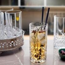 Kit 8 Copo Alto Long Drink Vidro Grosso Diamond Água 350ml Kit 8 Copo Alto Long Drink Vidro Grosso Diamond Água 350ml