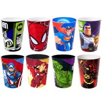 Kit 8 Copo Batman Super Homem Aranha Hulk Buzz Lightyear Mcquee
