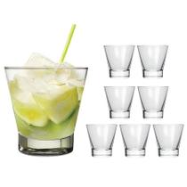 Kit 8 Copo Caipirinha Baixo Drinks Whisky Vidro Grosso 350ml