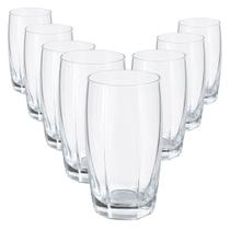 Kit 8 Copo de Vidro Long Drink Transparente Florida 370ml