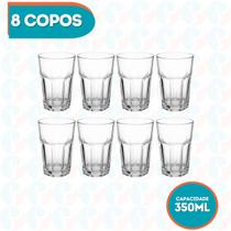 Kit 8 Copo de Vidro resistente 350ml transparente Vitaminas Kit 8 Copo de Vidro resistente 350ml transparente Vitaminas