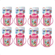 Kit 8 Copo Infantil Com Alças/Bico 320ML 6 Meses Rosa