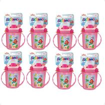 Kit 8 Copo Infantil Com Alças/Bico 320Ml 6 Meses Rosa