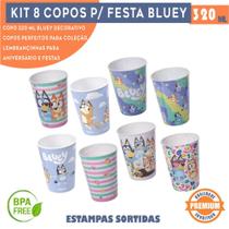 Kit 8 Copos Bluey e Bingo 320 ml Para Lembrancinhas De Aniversário Colecionável Reutilizável Resistente Kit 8 Copos Bluey e Bingo 320 ml Para Lembrancinhas De Aniversário Colecionável Reutilizável Resistente