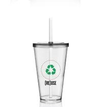 Kit 8 Copos Com Tampa E Canudo Eco Reuse Um Copo Krystalon Kit 8 Copos Com Tampa E Canudo Eco Reuse Um Copo Krystalon