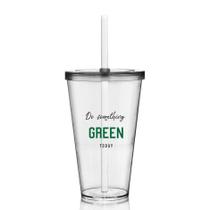 Kit 8 Copos Com Tampa E Canudo Seja Verde Krystalon Kit 8 Copos Com Tampa E Canudo Seja Verde Krystalon