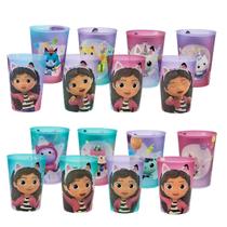 Kit 8 Copos Infantil Casa Mágica da Gabby de Plástico Base de Ovo de Pascoa Original Plasutil