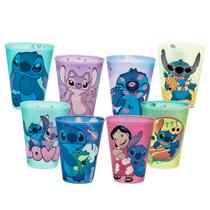 Kit 8 Copos Infantil Stitch de Plástico Base de Ovo de Pascoa Original Plasutil
