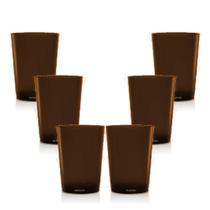 Kit 8 Copos Short Drink 200Ml Marrom - Policarbonato