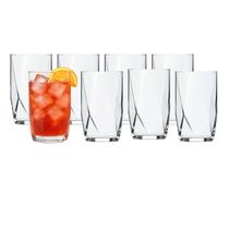 Kit 8 Copos Topázio 360ml Vidro Água Suco Nadir Figueiredo