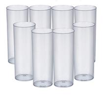 Kit 8 Copos Tubo Long Drink Acrílico Transparente 300ml