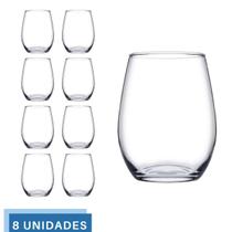 kit 8 Copos Vidro Transparente Redondo 440ml Amber Pasabahçe