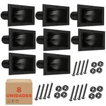 Kit 8 Cornetas Retangular LC2325 Com Parafusos Plastico Som Kit 8 Cornetas Retangular LC2325 Com Parafusos Plastico Som