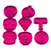 Kit 8 Cortador Marcador Cookie Super Heróis Avengers Spiderman Thor Batman Hulk Iron Man BISCOITO,BISCUIT Kit 8 Cortador Marcador Cookie Super Heróis Avengers Spiderman Thor Batman Hulk Iron Man BISCOITO,BISCUIT