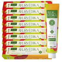 Kit 8 Creme Dental Ayurvédico Sem Flúor Wild Mint Natural
