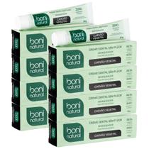 Kit 8 Creme Dental Boni Natural Sem Fluor Carvao Vegetal Branqueador Antisseptico Halito Fresco 90g Kit 8 Creme Dental Boni Natural Sem Fluor Carvao Vegetal Branqueador Antisseptico Halito Fresco 90g