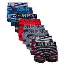 Kit 8 Cueca Boxer Infantil Microfibra Sem Costura Box Men