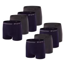 Kit 8 Cuecas Box Masculina Sem Costura De Microfibra Trifil Lisa Básica Toque Macio Kit 8 Cuecas Box Masculina Sem Costura De Microfibra Trifil Lisa Básica Toque Macio