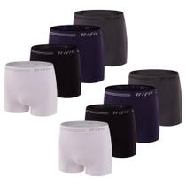 Kit 8 Cuecas Box Masculina Sem Costura De Microfibra Trifil Lisa Básica Toque Macio Kit 8 Cuecas Box Masculina Sem Costura De Microfibra Trifil Lisa Básica Toque Macio