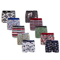 Kit 8 Cuecas Boxer Falke Masculina Microfibra Cores Estampadas Sortidas