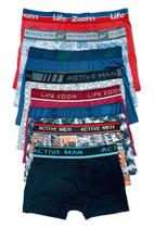 Kit 8 Cuecas Boxer Microfibra Active Men Adulto Atacado