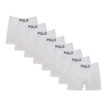 Kit 8 Cuecas Boxer Polo 781 Algodão Branco