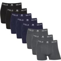 Kit 8 Cuecas Boxer Polo Wear Microfibra Sem Costura Elastano