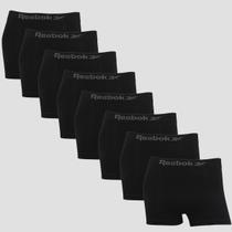 Kit 8 Cuecas Boxer Reebok Masculina Microfibra Premium Lisa