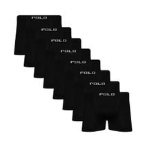 Kit 8 Cuecas Polo Boxer Microfibra Preto - POLO STAR