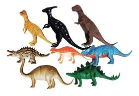Kit 8 Dinossauro Animais Selvagens Borracha Brinquedos Novo