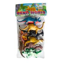 Kit 8 Dinossauro De Borracha Miniatura Brinquedo Dino World Kit 8 Dinossauro De Borracha Miniatura Brinquedo Dino World