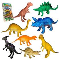 Kit 8 Dinossauro De Borracha Miniatura Brinquedo Jurassic Kit 8 Dinossauro De Borracha Miniatura Brinquedo Jurassic
