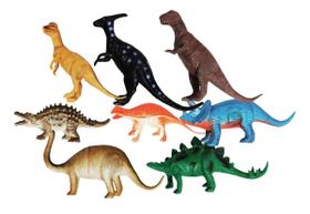 Kit 8 Dinossauro De Borracha Miniatura Brinquedo Jurassic