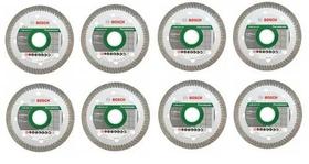 Kit 8 Disco Diamantado 4.3/8 Turbo Pro P/ Porcelanato Bosch