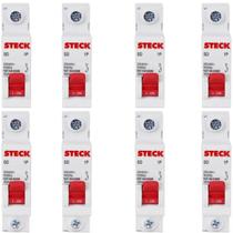 Kit 8 Disjuntor Monopolar Automático 10a Curva C Sdd61c10 Steck Kit 8 Disjuntor Monopolar Automático 10a Curva C Sdd61c10 Steck