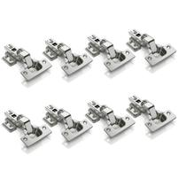 Kit 8 Dobradiça Armário Cozinha Guarda Roupas 35mm Curva Kit 8 Dobradiça Armário Cozinha Guarda Roupas 35mm Curva