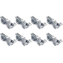 Kit 8 Dobradiça Para Armário 165 Graus 35mm Curva Com Pistão Clip-On Kit 8 Dobradiça Para Armário 165 Graus 35mm Curva Com Pistão Clip-On