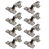 Kit 8 Dobradiça Reta 35Mm Com Pistão Amortecedor Para Moveis