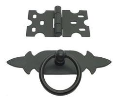 Kit 8 Dobradiças Mexicana + 8 Puxadores Chapa Rústica