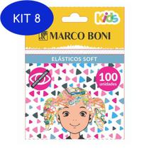 Kit 8 Elástico De Cabelo Soft Coloridos 100 Unidades Marco
