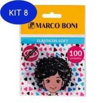 Kit 8 Elástico De Cabelo Soft Preto Com 100 Unidades - Marco