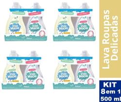 Kit 8 em 1 4 Lava Roupas & 4 Amaciante Camomila 500ml CasaKm Kit 8 em 1 4 Lava Roupas & 4 Amaciante Camomila 500ml CasaKm